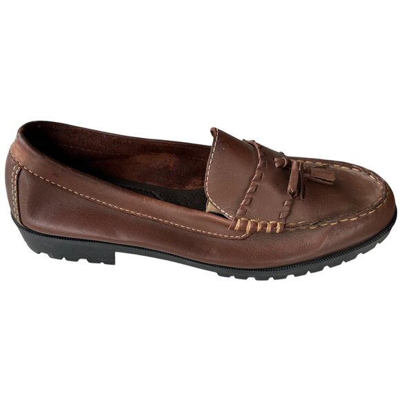Faded Glory Brown Genuine Leather Shoes Loafers Women's Size 9.5 (Read-NWD) - Picture 6 of 16